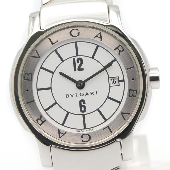 Bulgari BVLGARI Solo Tempo Watch, Stainless Steel, Women's, White (ST29S) - Picture 3 of 13